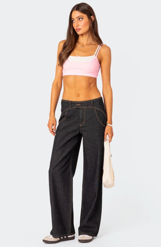 Shop Edikted Gracie Layered Crop Camisole In Light-pink