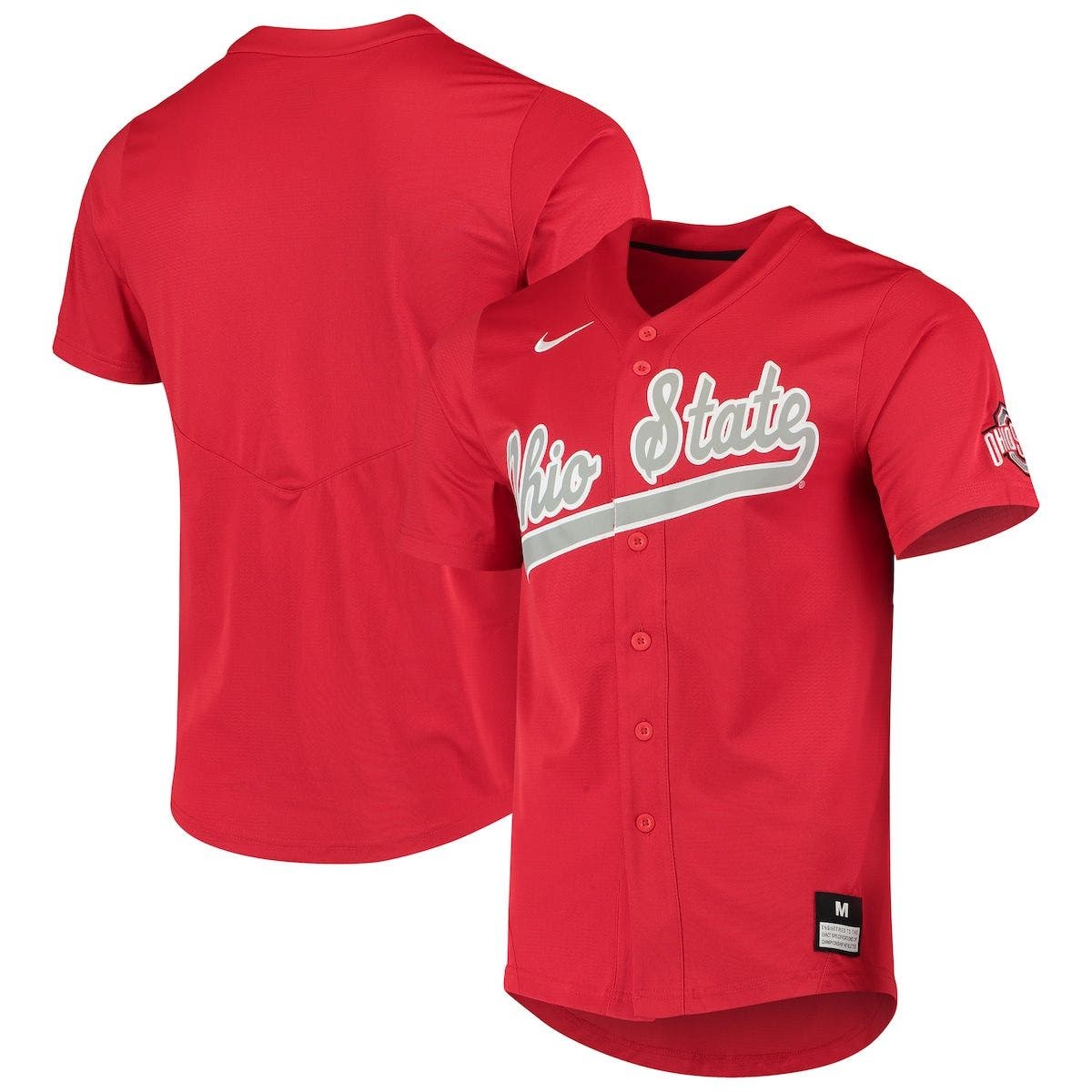 Men's Nike Scarlet Ohio State Buckeyes Vapor Untouchable Elite Replica Full-Button Baseball Jersey