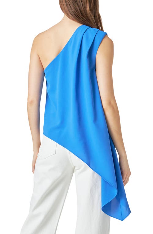 Endless Rose Women's One Shoulder Waterfall Top In Blue