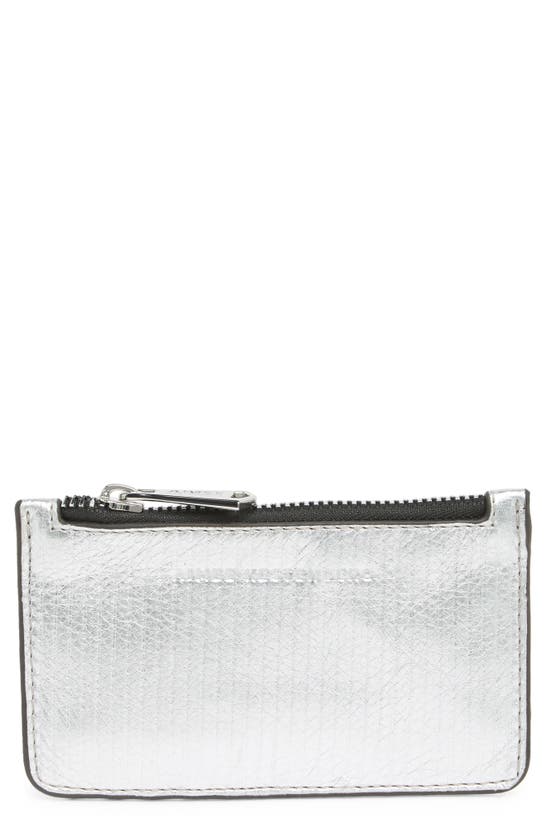 Aimee Kestenberg Melbourne Leather Wallet In Stripe Embossed Silver