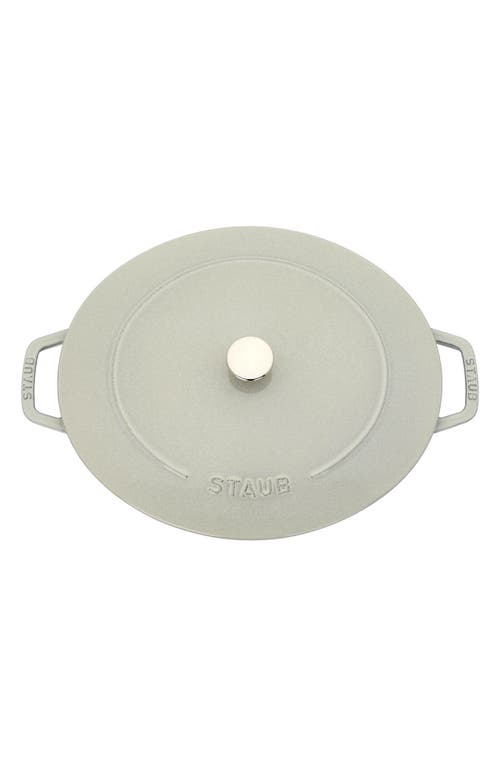 Staub 6.25-quart Enameled Cast Iron Shallow Oval Dutch Oven In White Truffle