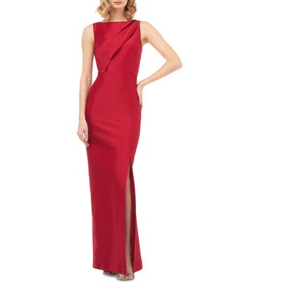 Kay Unger Serena Mikado Evening Gown, Red