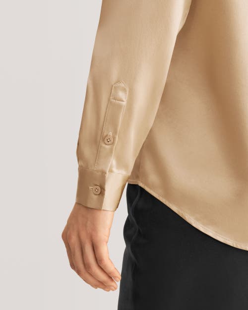 Shop Lilysilk Basic Concealed Placket Silk Shirt In Light Camel