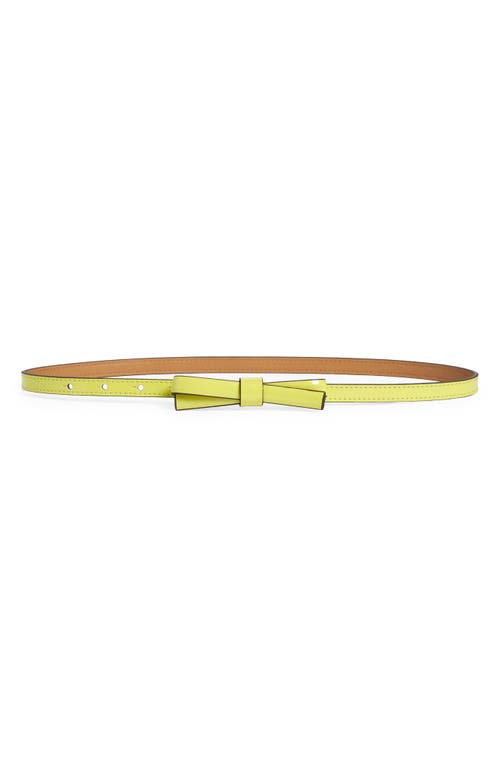 Shop Kate Spade New York Shoestring Bow Belt In Wasabi/pale Polished Gold