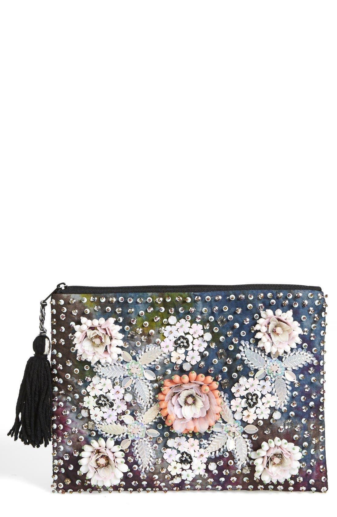 Berry Floral Beaded Clutch Nordstrom