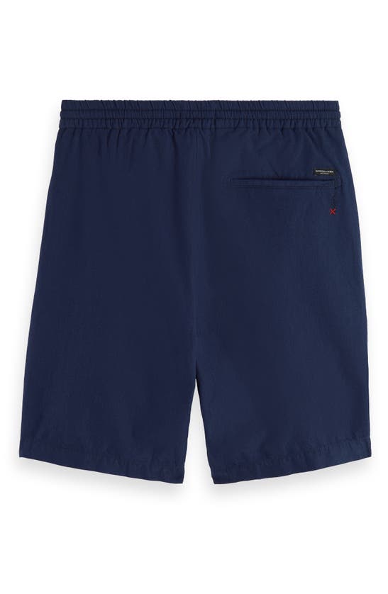 Shop Scotch & Soda Fave Cotton & Linen Twill Bermuda Shorts In Navy