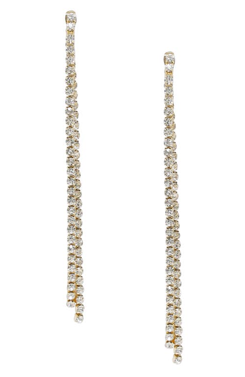 Ettika Crystal Linear Drop Ear Jackets in Gold at Nordstrom