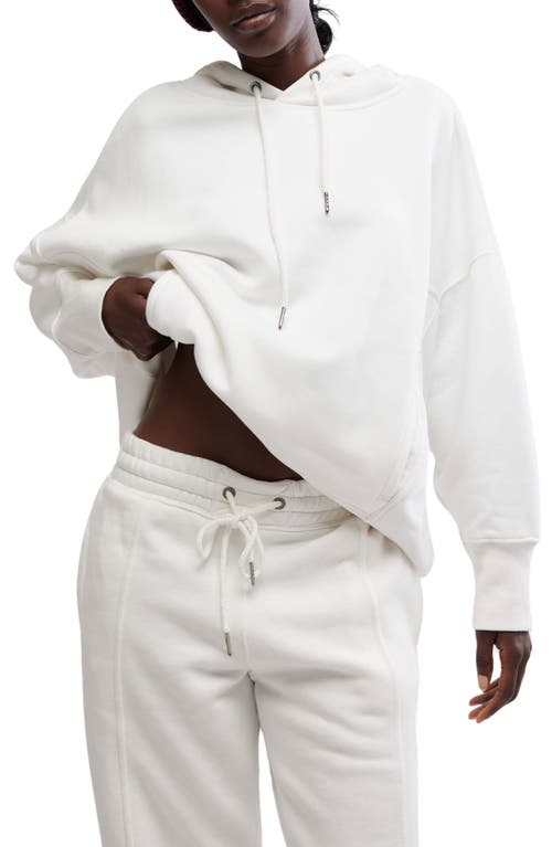 Shop Free People Sprint To The Finish Oversize Cotton Blend Hoodie In Ivory White/sour Cherry