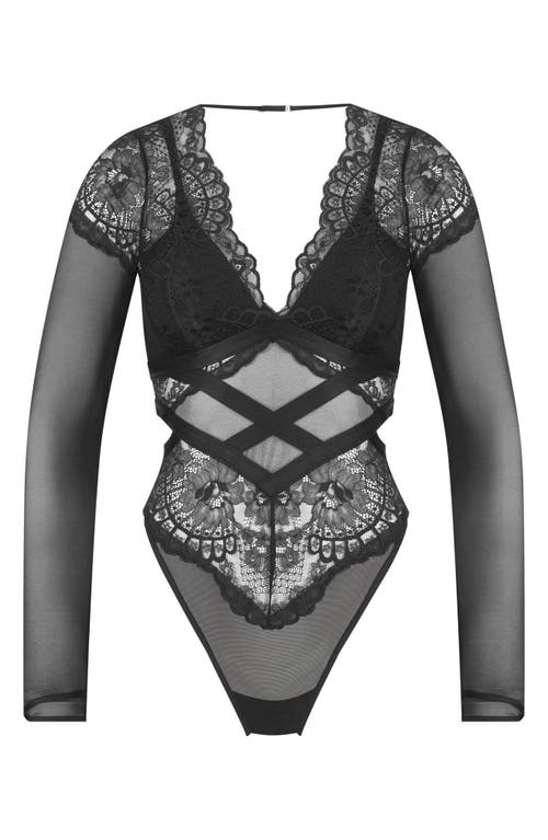 Hunkemöller Rabella Long Sleeve Teddy Caviar at Nordstrom,