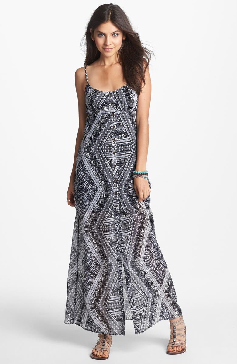 Mimi Chica Back Cutout Print Maxi Dress (Juniors) | Nordstrom