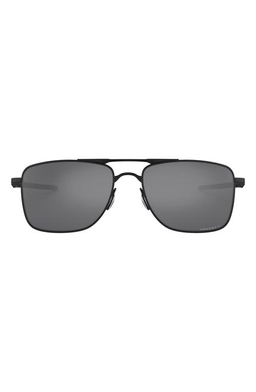 Oakley Gauge 8 62mm Oversize Prizm Polarized Pilot Sunglasses in Matte Black/Prizm Black at Nordstrom