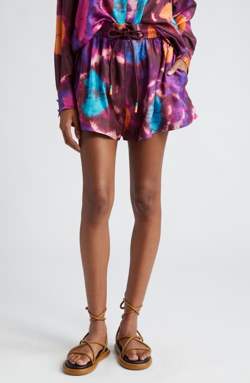 Zimmermann Acadian Tie Dye Silk Shorts Multi at Nordstrom,