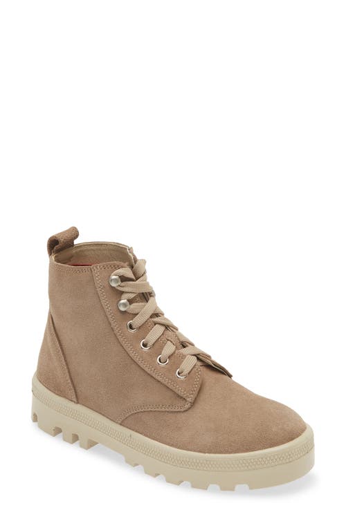 Naot Canoe Lug Boot In Almond Suede