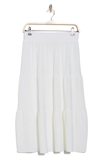 Renee C Tiered Midi Skirt In Ivory
