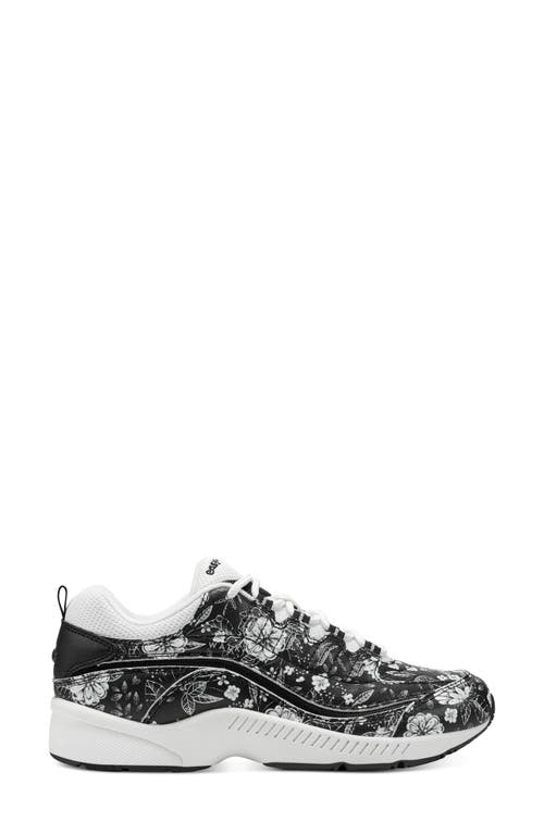 Easy Spirit Romy Sneaker In Black Floral