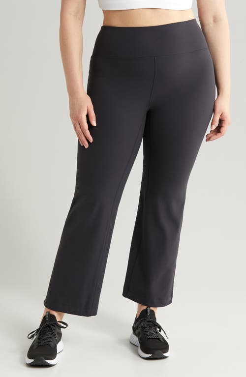 zella Studio Luxe High Waist Flare Ankle Pants Black at Nordstrom,
