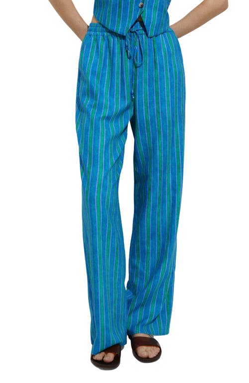 MANGO MANGO MORAIMA DRAWSTRING LINEN BLEND PANTS 