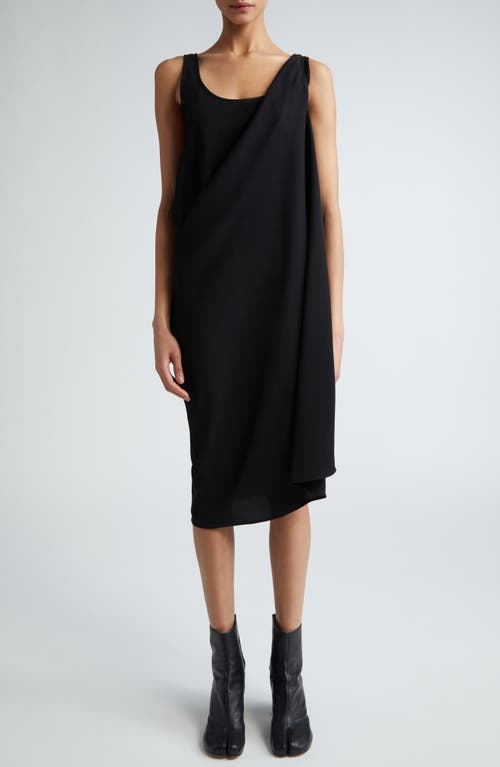 Shop Mm6 Maison Margiela Sleeveless Asymmetric Hem Dress In Black