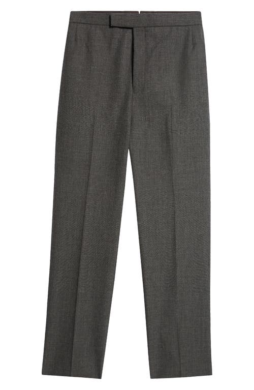 Thom Browne High Waist Back Strap Wool Trousers In Dark Grey