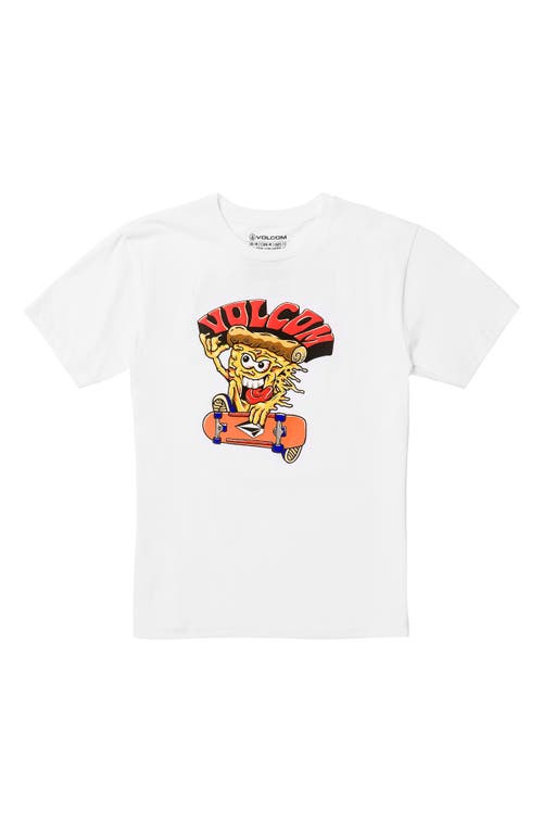 Volcom Kids' Pizzapower Cotton Graphic T-Shirt White at