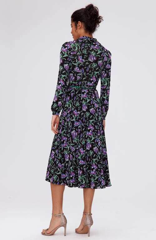 Shop Diane Von Furstenberg Floral Reversible Long Sleeve Wrap Dress In Tulip Fields/clover Green