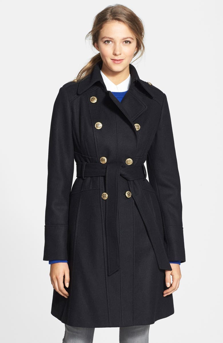 GUESS Double Breasted Wool Blend Trench Coat (Online Only) | Nordstrom