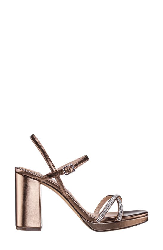 Shop Nina Steven Embellished Platform Sandal In Bronze