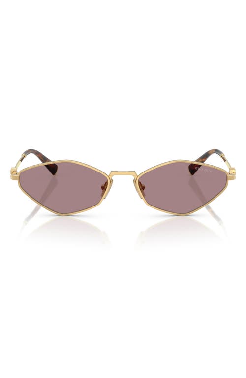 Miu Miu Metal Geometric Oval Sunglasses In Lite Brown