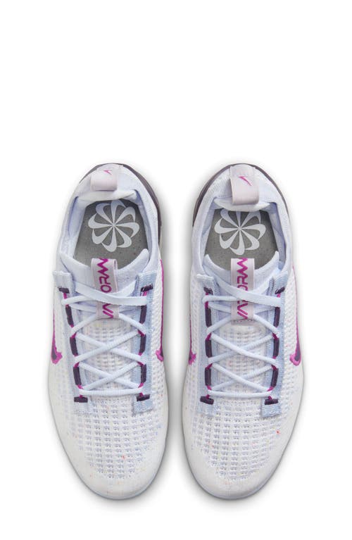Nike Kids' Air Vapormax 2021 Fk Sneaker In White/dark Raisin/grey
