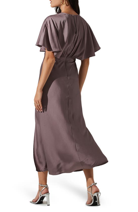 Shop Astr The Label Alessia Flutter Sleeve Dress In Dusty Mauve