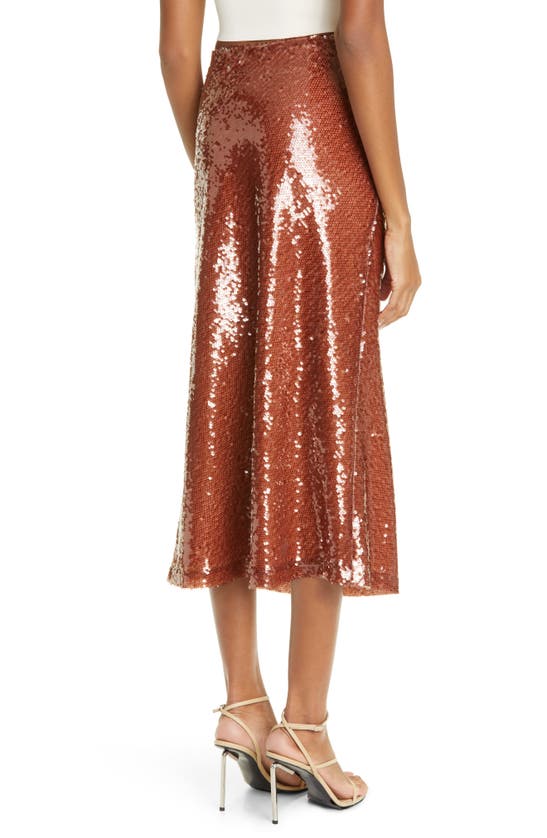 A.l.c Reese Sequined Skirt In Brown