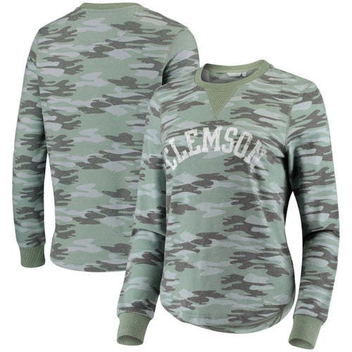 CAMP DAVID Women's Camo Clemson Tigers Comfy Pullover Sweatshirt