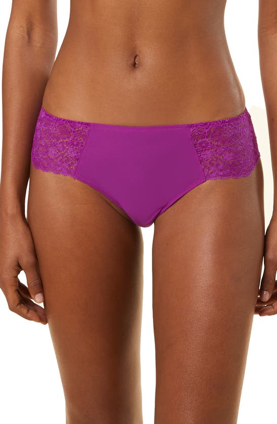 Etam Mystere Lace Side Hipster Briefs In Purple