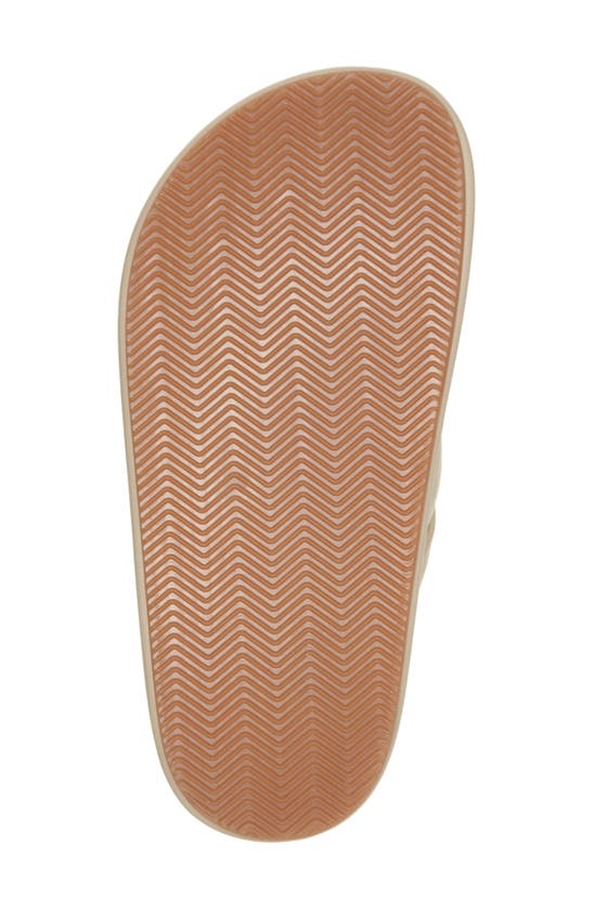 Moncler Bell Leather Crisscross Slide Sandals In Oyster Gray