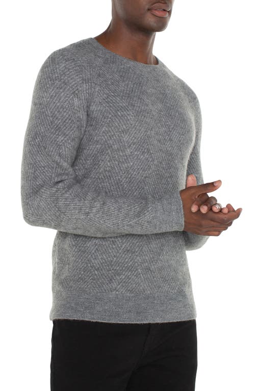 Shop Liverpool Rib Textured Raglan Sweater In Medium Heather Grey