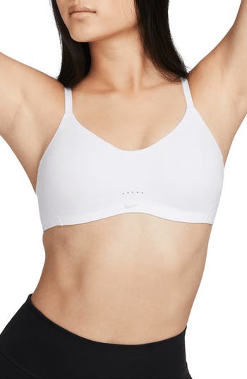Nike Womens Dri-FIT Alate Minimalist Light Support Sports Bra White M C-E