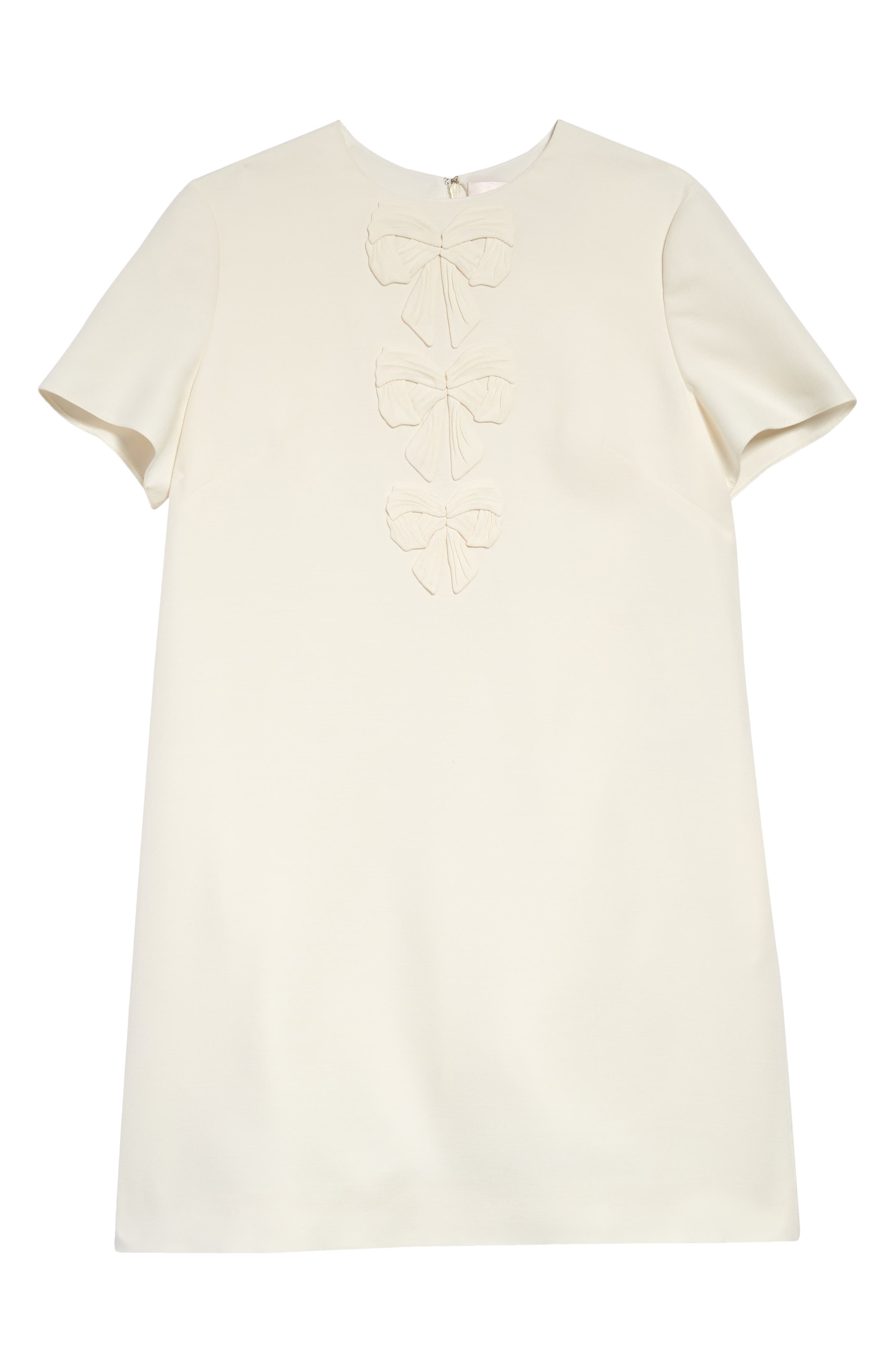 Valentino Bow Embellished Wool & Silk Crepe Couture Shift Dress