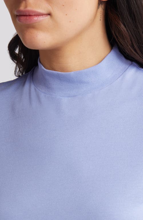 Theory Tiny Mock Neck Organic Pima Cotton T-shirt In Grotto