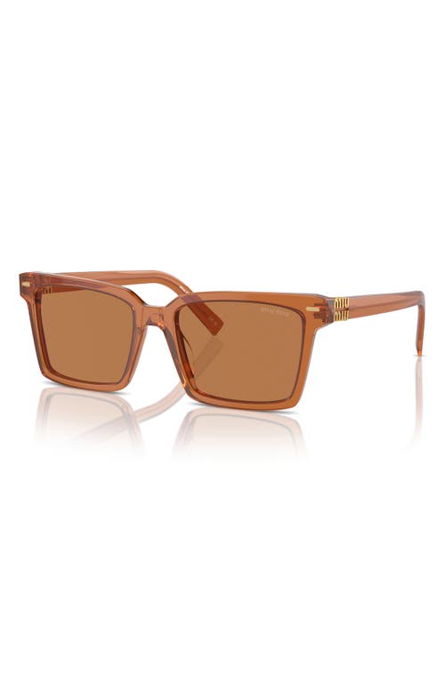 Miu Miu 55mm Rectangular Sunglasses In Brown