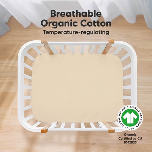 Keababies Soothe Fitted Mini Crib Sheet In Khaki