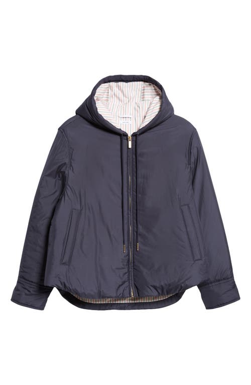 Thom Browne Technical Fabric Down Hooded Jacket In Navy