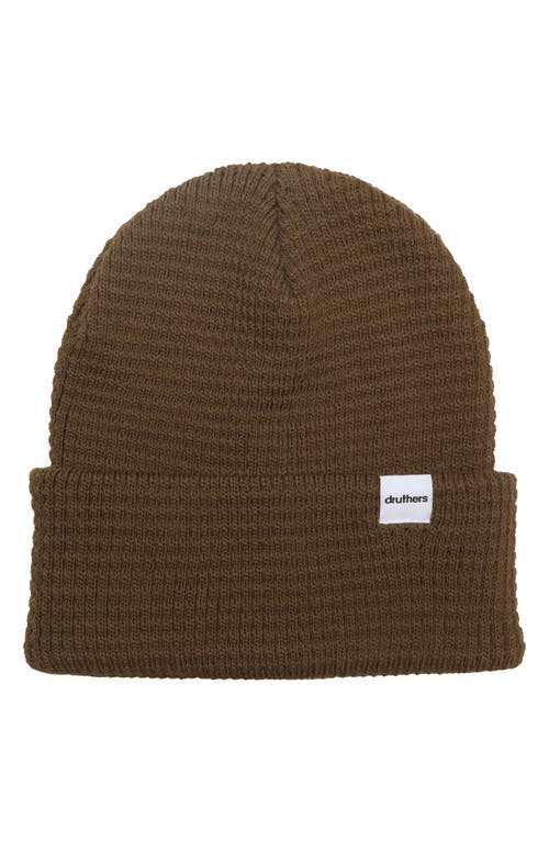 Organic Cotton Waffle Knit Beanie in Olive