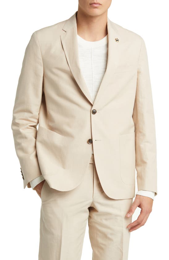 Ted Baker Tampa Slim Fit Linen & Cotton Sport Coat In Tan