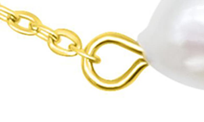 Adornia Tarnish Resistant 14k Gold Plated Adjustable Station Freshwater Pearl Bracelet In Gold
