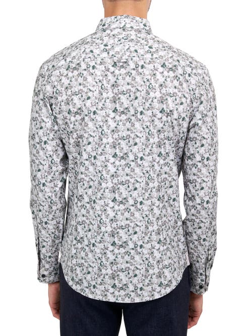 Brooklyn Brigade Floral Recycled 4-way Stretch Performance Long Sleeve Shirt In Green