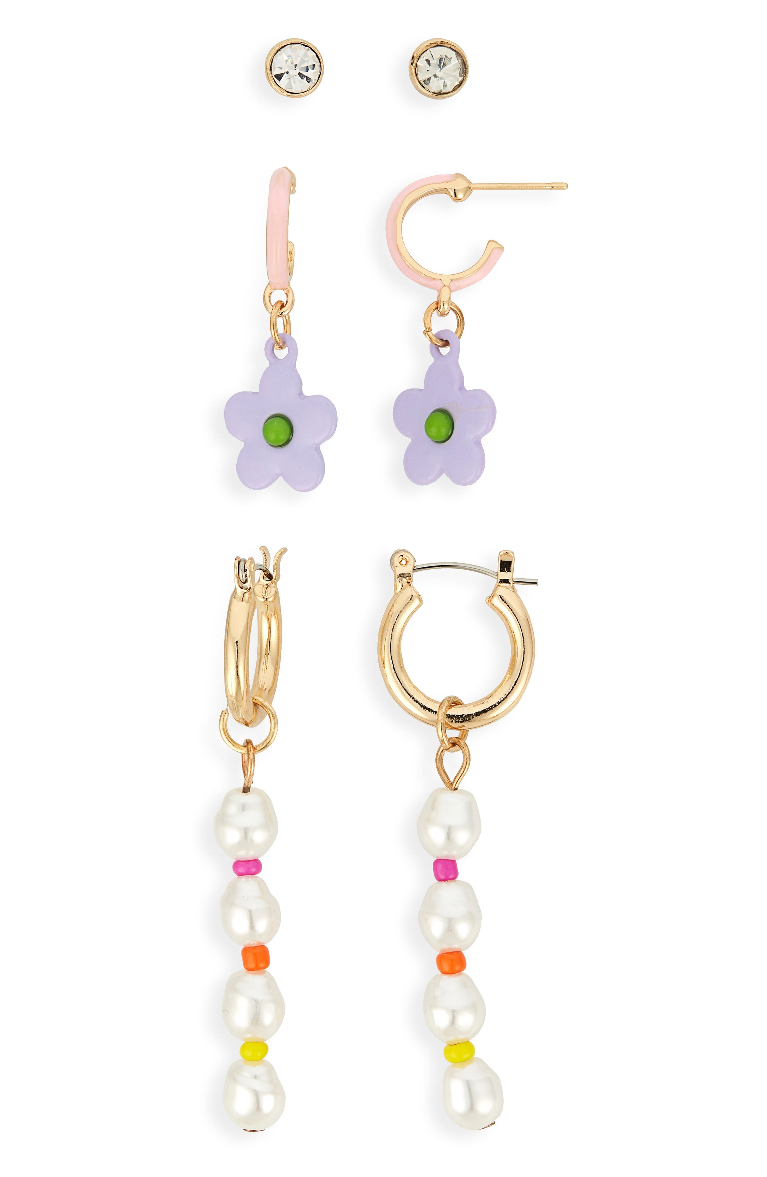 Gift for her Jewellery Earrings Cluster Earrings Silver Statement Earrings Floral Jewel Pink Blue Pretty Party Jewellery 