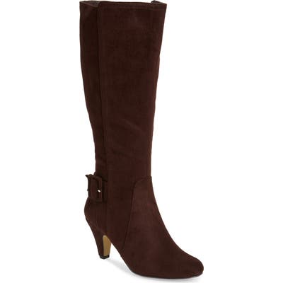 Bella Vita Troy Knee High Buckle Boot, WW - Brown