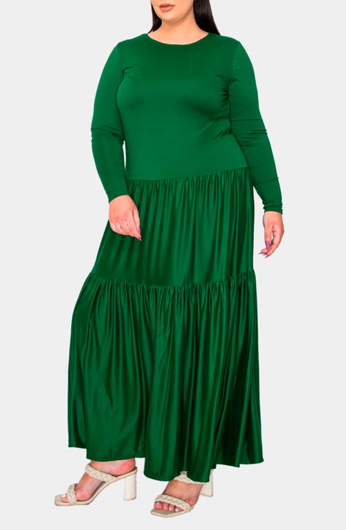 L I V D Long Sleeve Maxi Dress In Green