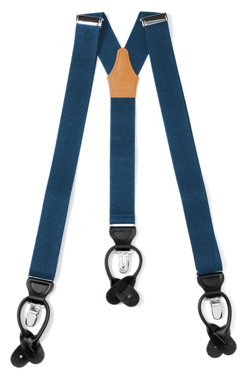 Shop Cufflinks, Inc . Solid Blue Adjustable Suspenders