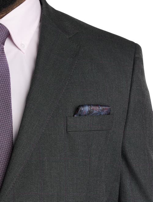 Tallia Windowpane Suit Jacket In Charcoal
